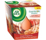 Air Wick Essential Oils Infusion Sugar Červené jablko & Svařené víno vonná svíčka ve skle 105 g