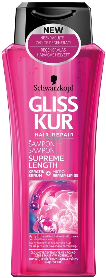 Gliss Kur Supreme Length Shampoo For Long Hair Prone To Damage And Greasy Roots 250 Ml Vmd Parfumerie Drogerie