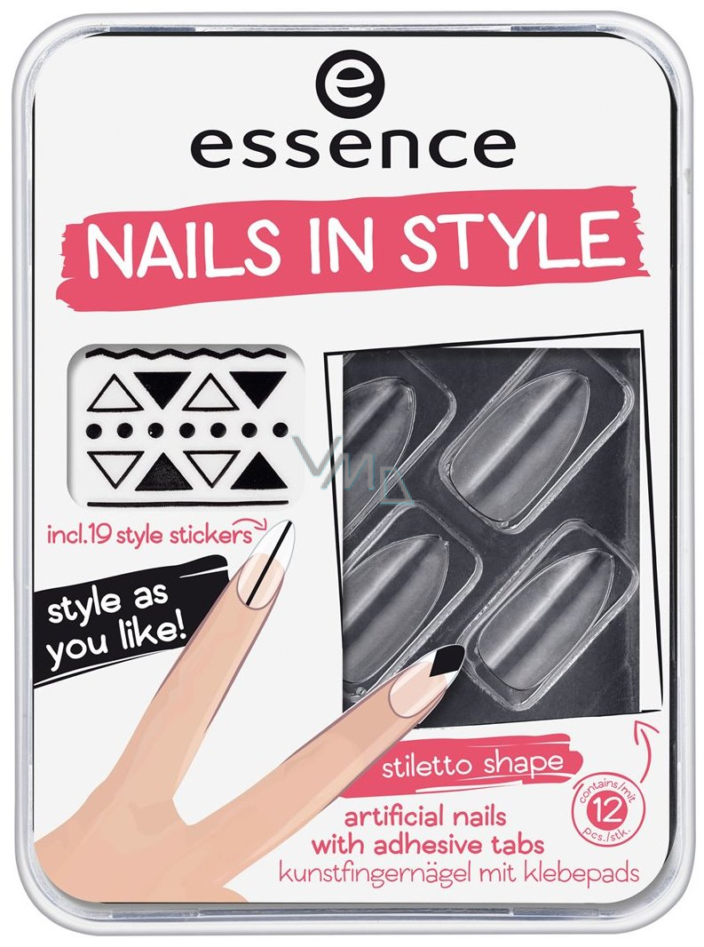 Essence Nails In Style Artificial Nails 04 Clear For You 12 Pieces Vmd Parfumerie Drogerie