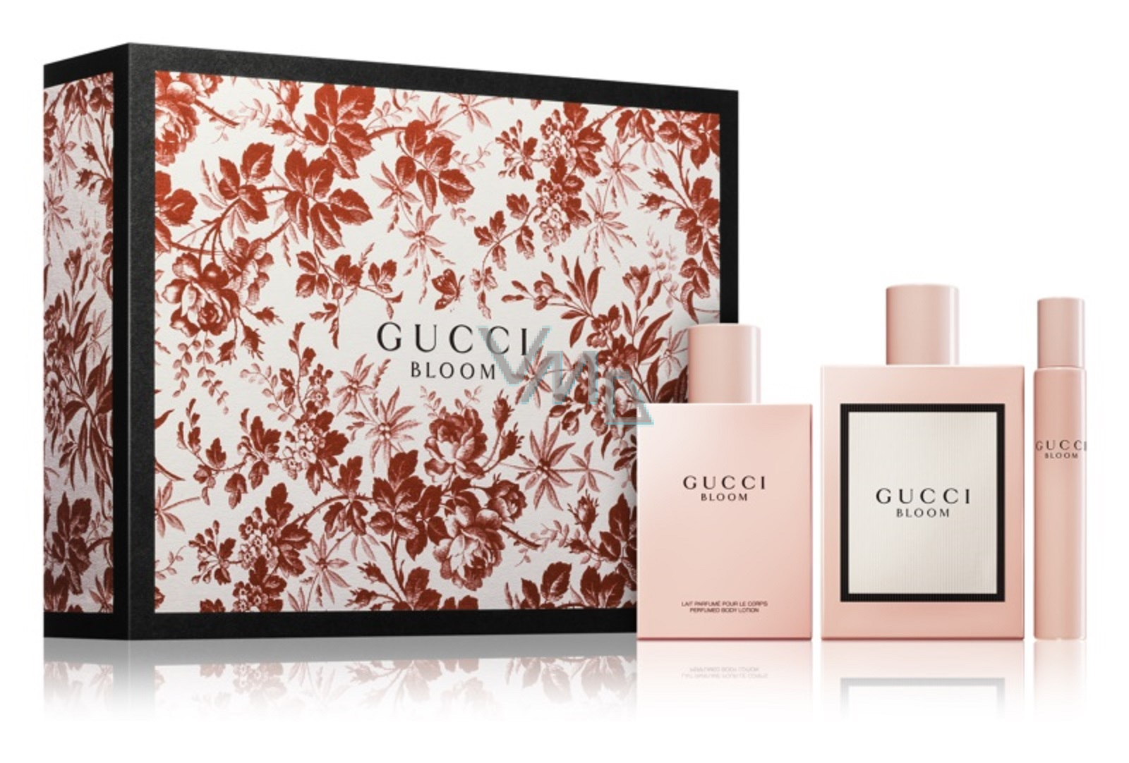 Gucci Bloom perfumed water for 100 ml + body lotion 100 ml + perfumed water 7.4 ml, gift box - VMD parfumerie - drogerie