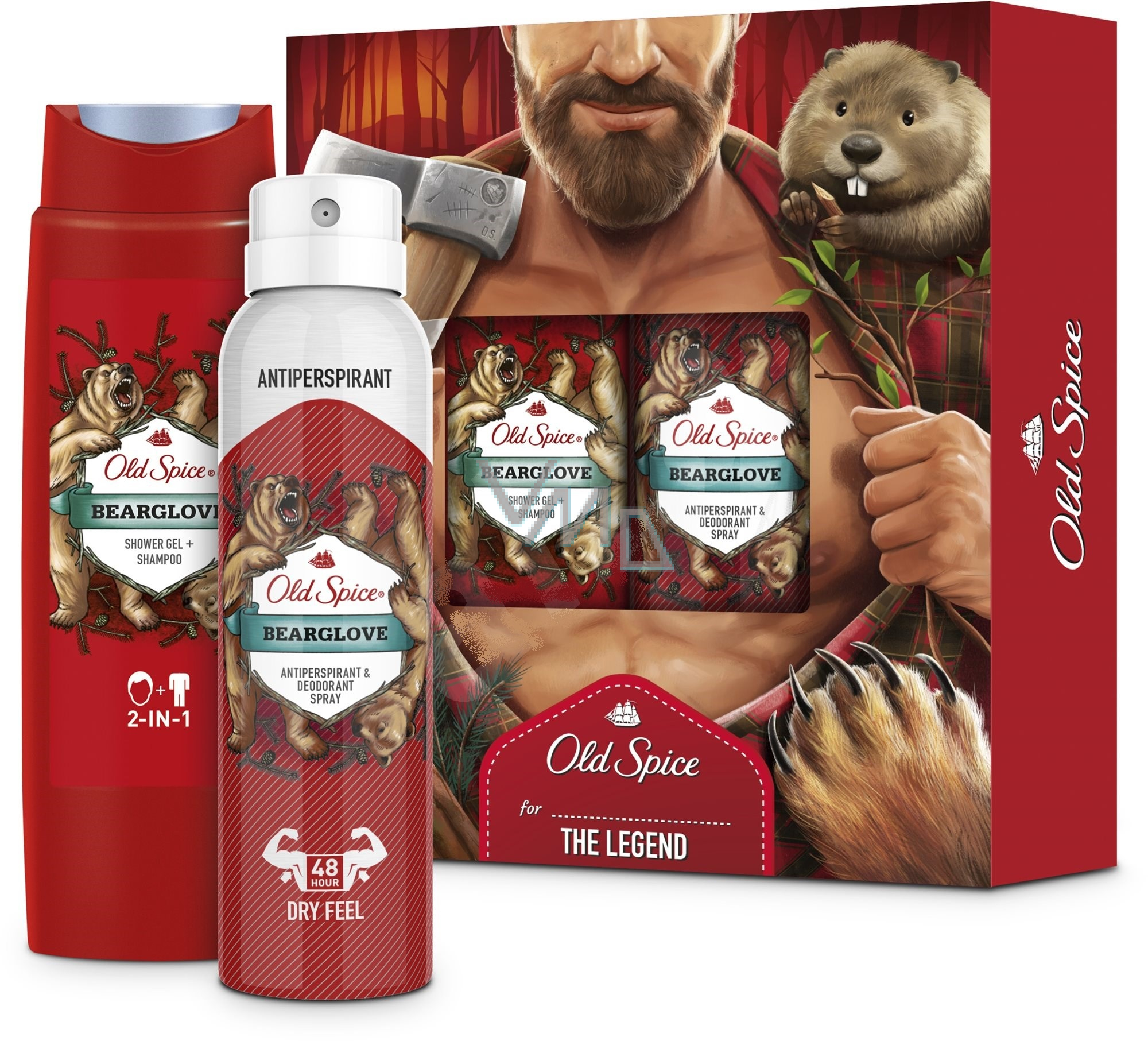Old Spice Bearglove Shower Gel 250 Ml Deodorant Spray 150 Ml