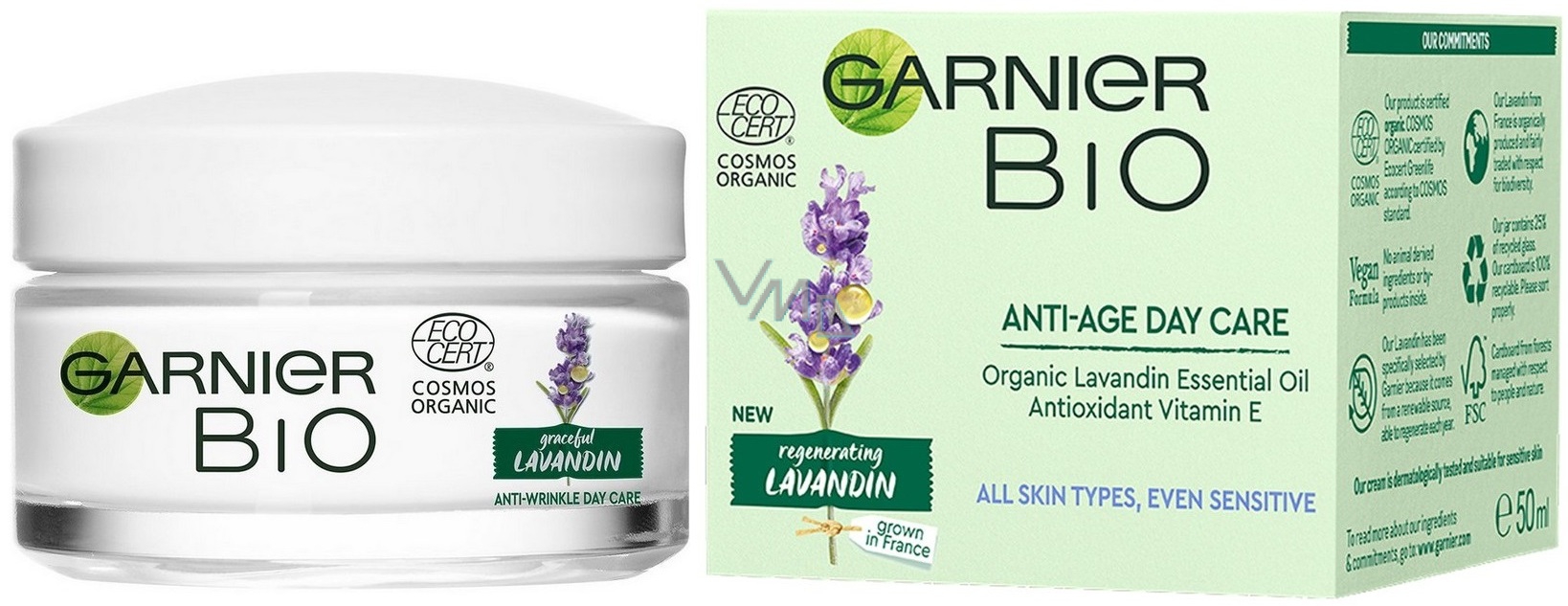 Garnier Bio Graceful Lavandin Organic Lavender Oil and Vitamin E Anti- Wrinkle Day Cream for All Skin Types 50 ml - VMD parfumerie - drogerie | Anti-Aging-Cremes