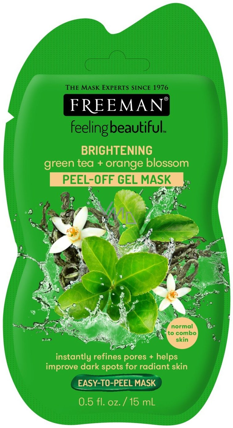 Posters belofte duurzame grondstof Freeman Feeling Beautiful Green Tea and Orange Blossom Brightening Peeling  Face Mask for Normal to Combination Skin 15 ml - VMD parfumerie - drogerie