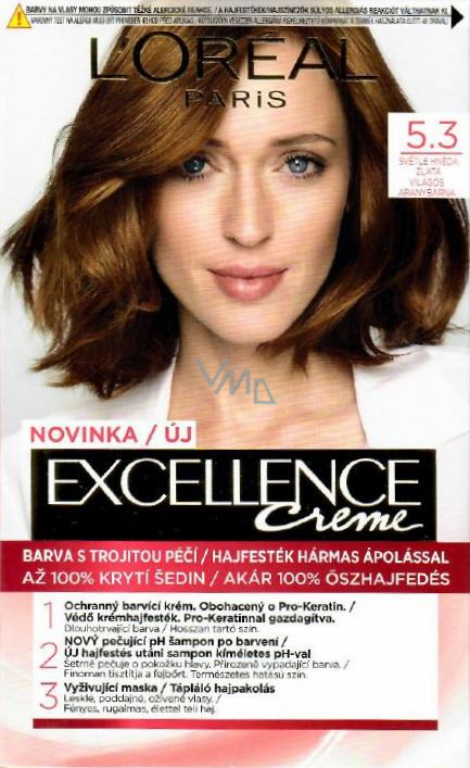 Loreal Paris Excellence Creme hair color  Light brown gold - VMD  parfumerie - drogerie