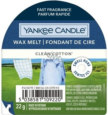 Yankee Candle Clean Cotton - Pure cotton fragrant wax for aroma lamps 22 g  - VMD parfumerie - drogerie