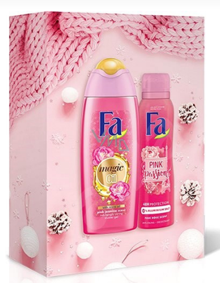Gecomprimeerd verkorten kabel Fa Magic Oil Pink Jasmine shower gel 250 ml + deodorant spray 150 ml,  cosmetic set - VMD parfumerie - drogerie