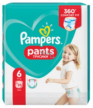 Pampers Pants size 6, 15+ kg diaper panties 25 pieces