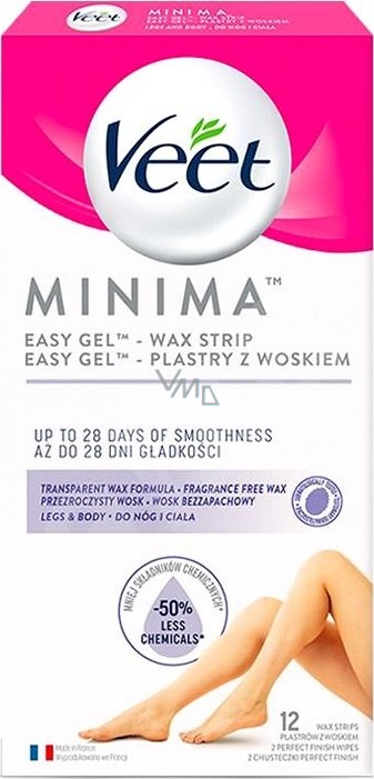 Veet Minima Hypoallergenic wax strips for legs and body 12 pieces - VMD  parfumerie - drogerie
