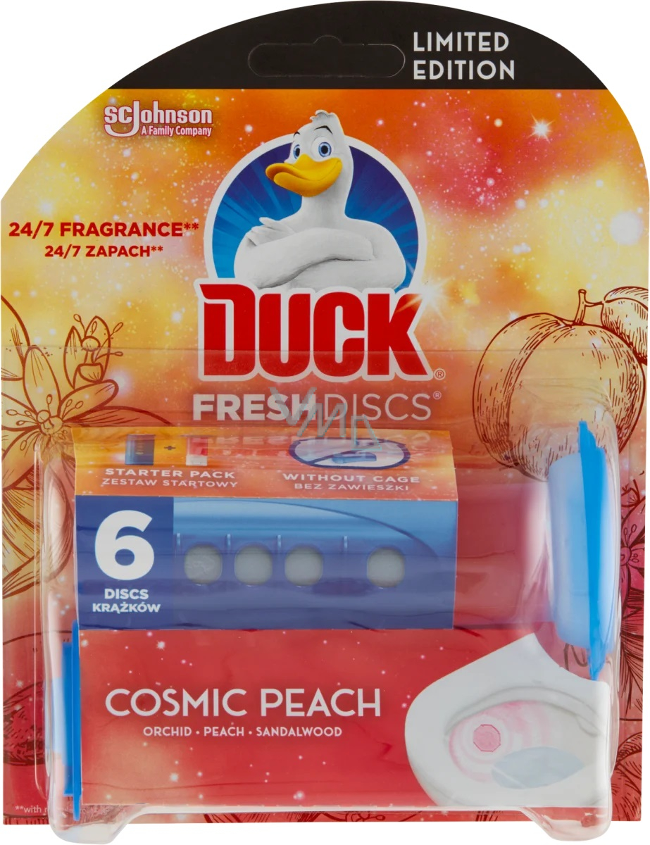 Duck Fresh Discs Cosmic Peach toilet gel for hygienic cleanliness and  freshness of your toilet 36 ml - VMD parfumerie - drogerie