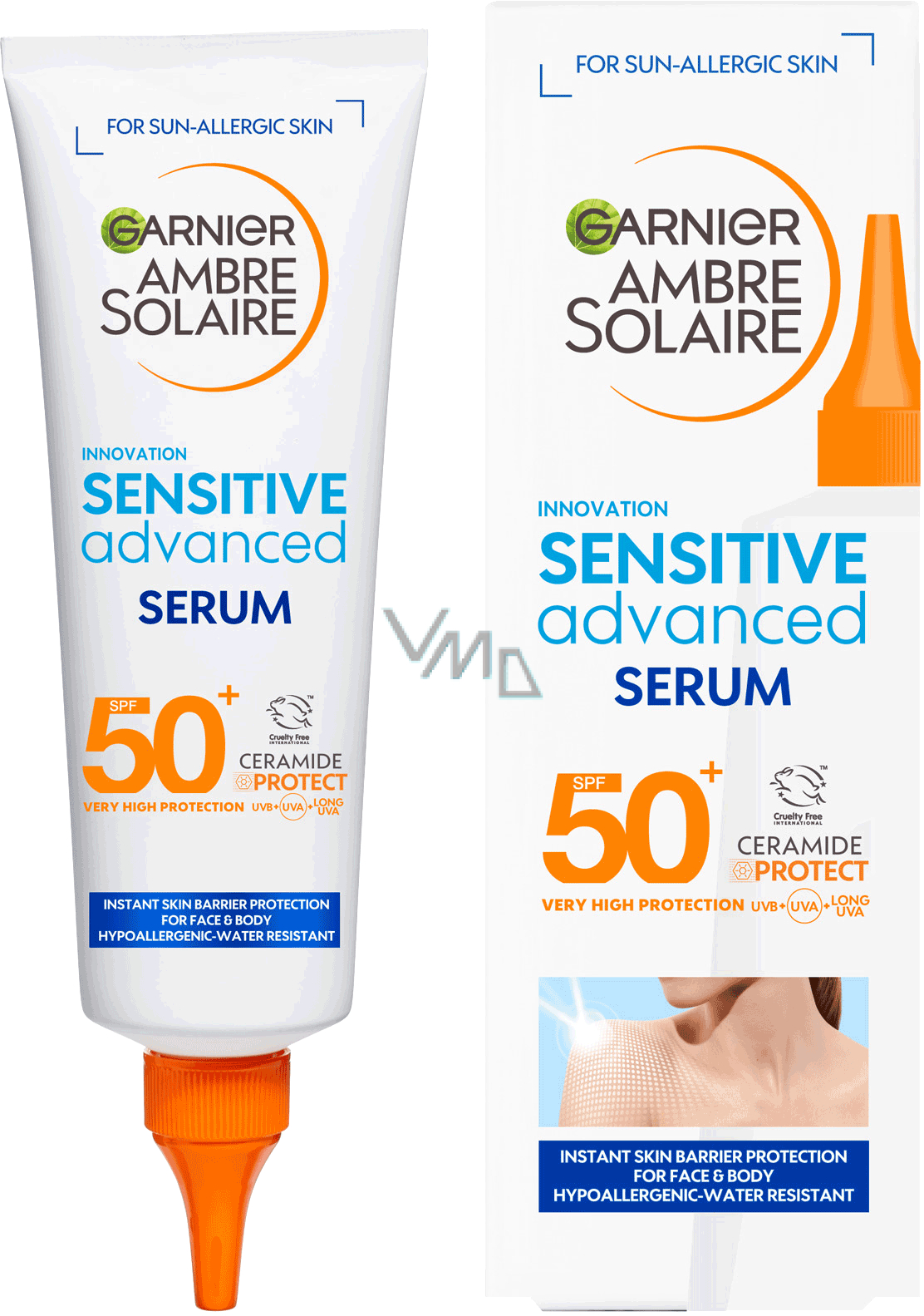 Garnier - ml 50+ serum - parfumerie sun Advanced Sensitive VMD ceramides drogerie protection SPF 125 Solaire Ambre with