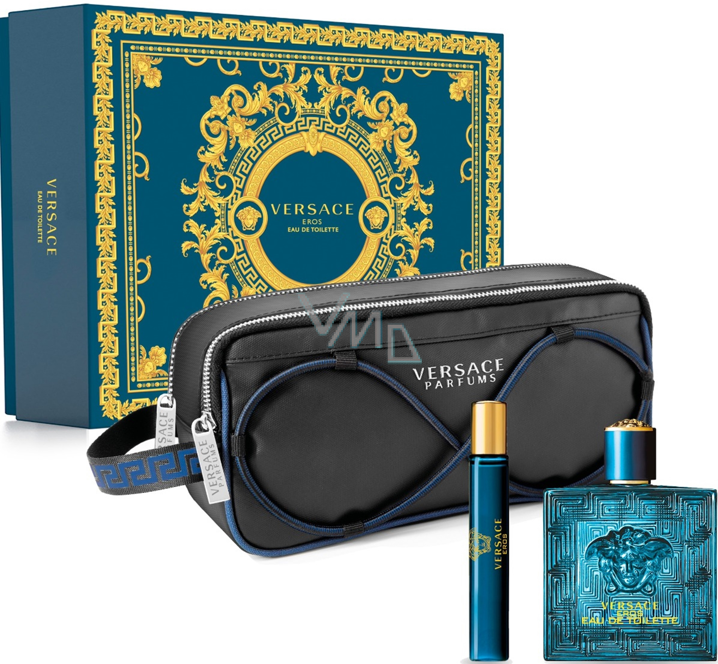 Coffret (eau de toilette/100ml + eau de toilette mini/10ml + trousse de  toilette) - Versace Pour Homme