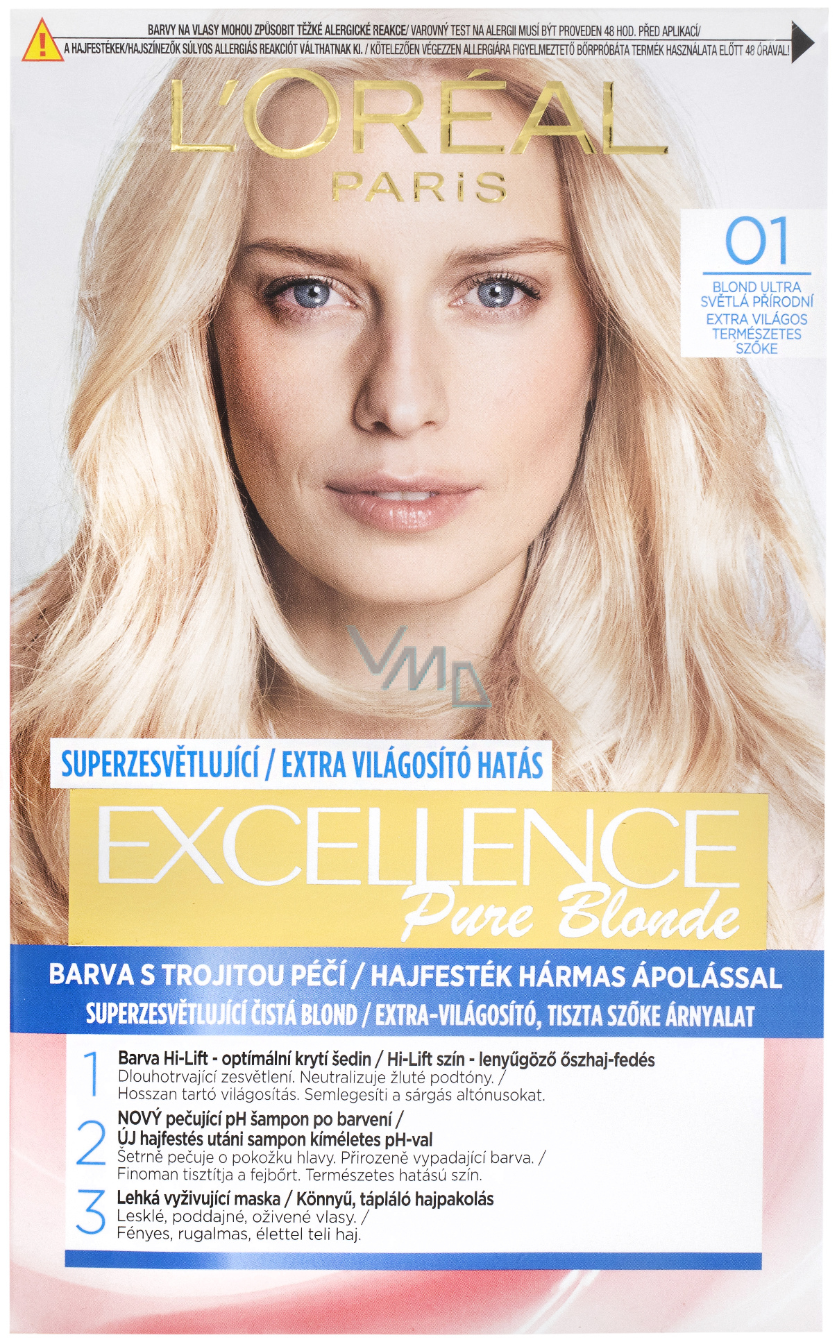 Loreal Excellence Creme Hair Color 01 Blonde ultra light natural - VMD  parfumerie - drogerie