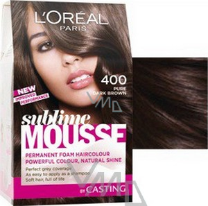 Loreal Paris Sublime Mousse hair color 400 pure dark brown - VMD parfumerie  - drogerie