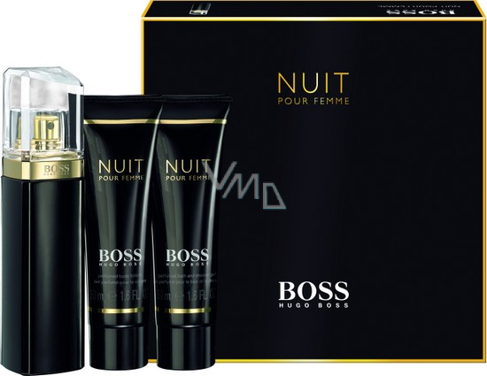 kennis Sherlock Holmes Karu Hugo Boss Nuit pour Femme perfumed water for women 50 ml + body lotion 50  ml + shower gel 50 ml, gift set - VMD parfumerie - drogerie