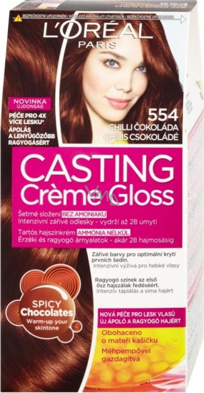 Loreal Paris Casting Creme Gloss Hair Color 554 Chili Chocolate - VMD  parfumerie - drogerie