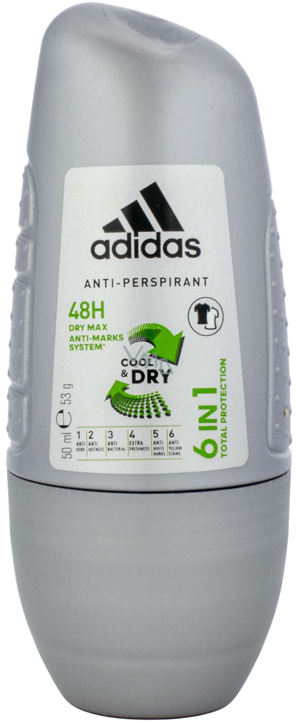 Adidas Cool Dry 48h 6in1 ball antiperspirant deodorant for men 50 ml - VMD parfumerie - drogerie