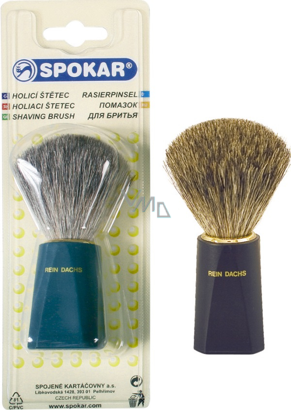 Spokar Men's shaving brush 100% real badger hair 1 piece 8315/166 / P - VMD  parfumerie - drogerie