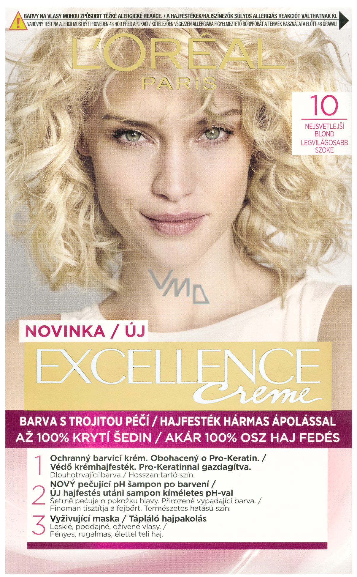 Loreal Paris Excellence Creme Hair Color 10 Lightest Blonde Vmd Parfumerie Drogerie