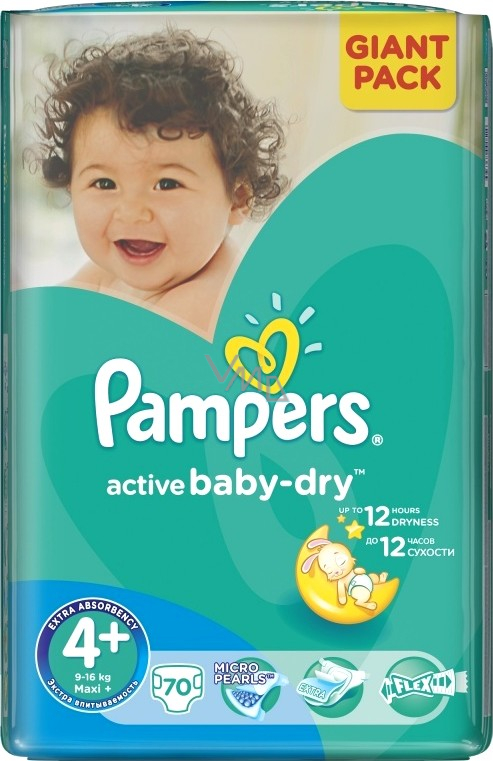 Nationale volkstelling Redelijk Schema Pampers Active Baby Dry 4+ Maxi Plus 9-16 kg diaper panties 70 pieces - VMD  parfumerie - drogerie