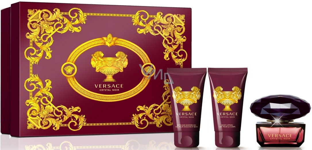 Versace Crystal Noir de toilette 50 ml + body lotion 50 ml + shower gel 50 ml, gift set - VMD parfumerie -