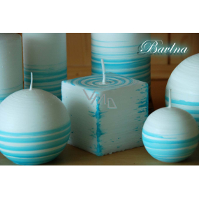 Lima Aromatic spiral Cotton candle white - turquoise cylinder 50 x 100 mm 1 piece