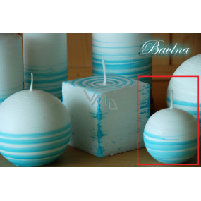 Lima Aromatic spiral Cotton candle white - turquoise ball 60 mm 1 piece