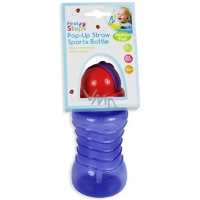 First Steps 12+ bottle with straw for children purple 310 ml