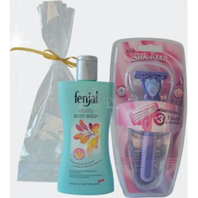Fenjal Vitality shower cream 200 ml + Rica Silk Touch razor 1 piece + spare head 3 pieces, cosmetic set