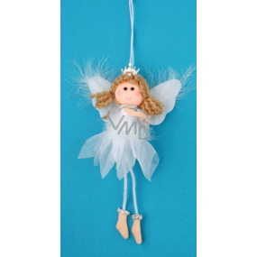 White angel with feather, crown and star for hanging No.1 19 cm