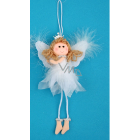 White angel with feathers, crown and heart for hanging No.3 19 cm
