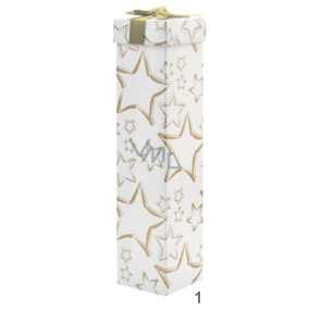 Angel box folding on bottle Christmas white gold stars 34 x 8 x 8 cm