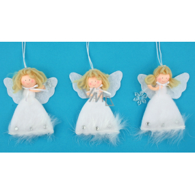Plush angel with feathers and snowflake for hanging various kinds of 14 cm