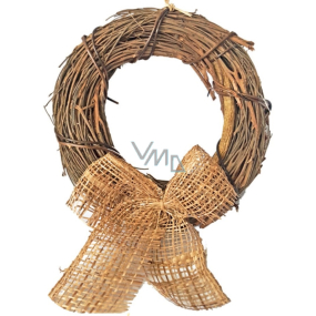 Wicker wreath with ribbon 22 cm