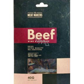 Meat Makers Beef Jerky Wine & Cherries thin slices of beef leg preserved by drying 40 g