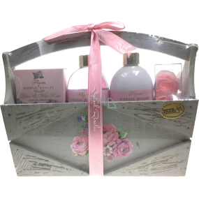 Raphael Rosalee Cosmetics Rose shower gel 200 ml + body lotion 200 ml + bath salt 150 g + toilet soap 2x4 g, cosmetic set