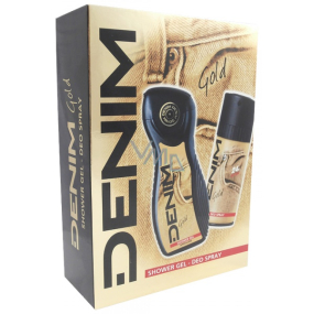 Denim Gold shower gel for men 250 ml + deodorant spray 150 ml, cosmetic set