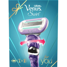 Gillette Venus Swirl shaver + spare head 1 piece + Satin Care shaving gel 75 ml, cosmetic set, for women