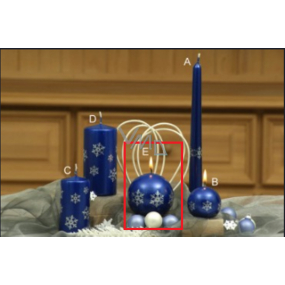 Lima Snowflake Candle Sky Blue Ball 80mm 1 Piece