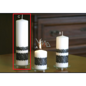 Lima Lace candle white cylinder 60 x 220 mm 1 piece
