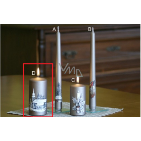 Lima Relief winter candle metal light brown cylinder 60 x 120 mm 1 piece