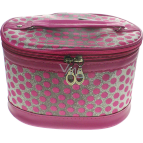 Cosmetic case polka dot pink 19 x 14.5 x 12 cm 70590