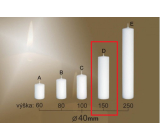 Lima Gastro smooth candle white cylinder 40 x 150 mm 1 piece