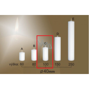 Lima Gastro smooth candle white cylinder 40 x 100 mm 1 piece