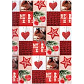 Ditipo Gift wrapping paper 70 x 500 cm Christmas red squirrel