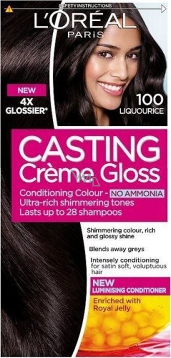 Loreal Paris Casting Creme Gloss hair color 100 dark black - VMD parfumerie  - drogerie