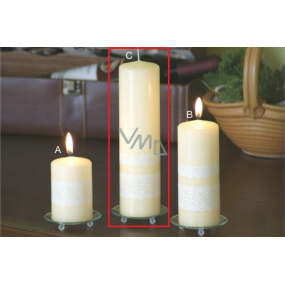 Lima Lace candle creme cylinder 60 x 220 mm 1 piece