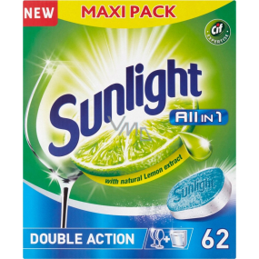 Sunlight All in 1 Lemon dishwasher tablets 62 pieces