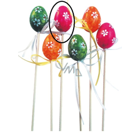 Eggs plastic marbled pink recess 4 cm + skewers