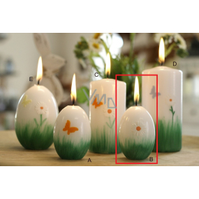 Lima Spring relief flower candle white egg 40 x 60 mm 1 piece
