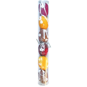 Plastic eggs for hanging 6 cm 6 pieces in a tube